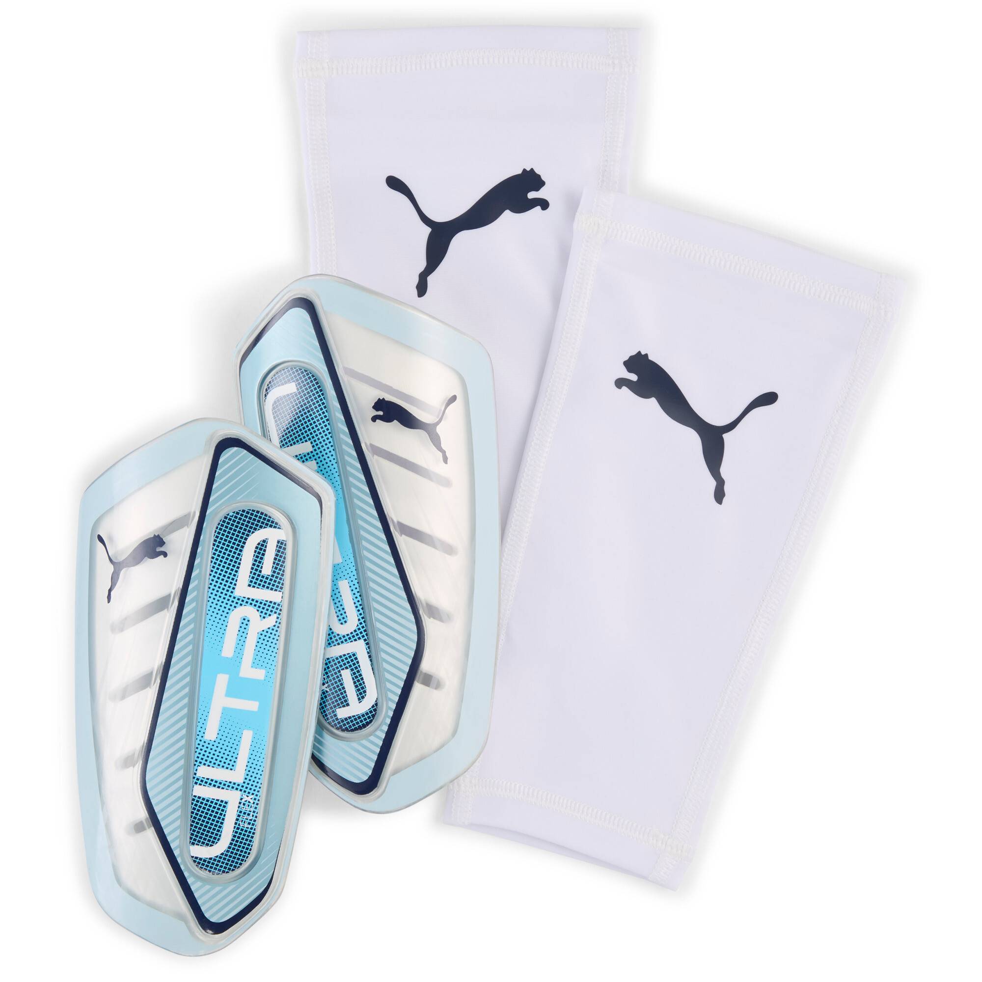 PUMA ULTRA Flex Football Sleeves Shinguards, Accessories, Icy Blue Jewel, M