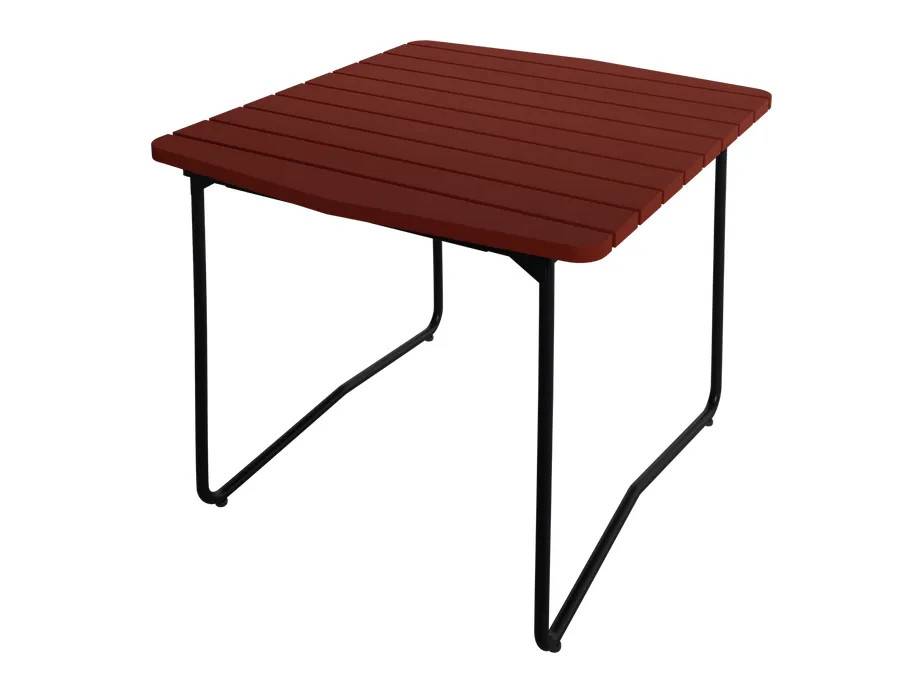 Grythyttan Stålmöbler Bord B31 Mörkröd lackad ek/svart 84 x 92 cm