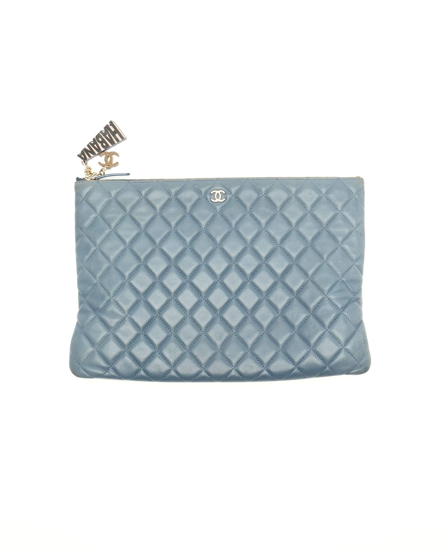 Chanel CC Quilted Laptop Case, size 15-Inch - Blue - One Size