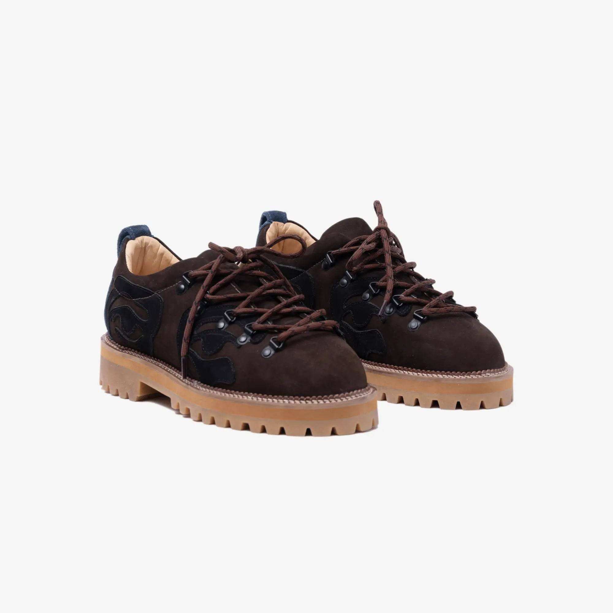 Patchwork Eye Hiking Boots - US 11 / Brown (US 11)