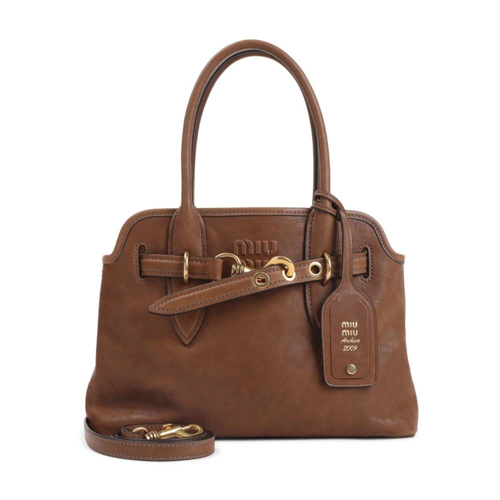 Miu Miu Aventure Nappa Lædertaske - Tasker - Dame - Brun - ONE SIZE - Læder