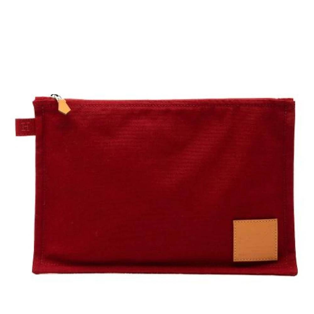 Hermès Vintage Pre-owned Canvas Pouch - Vintage - Dame - Rød - ONE SIZE -