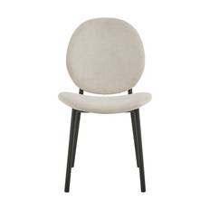 CASA Living Cliff Spisebordsstol - H 87 x B 50 x D 57 cm - Stof/stål - Beige/mat sort