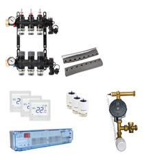 GULVVARMEPAKKE PUSH 20, M/FLOWMETER, 3-GREN M/SHUNT