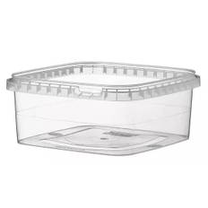 Plastbøtte firkantet klar, 1500 ml u/ låg