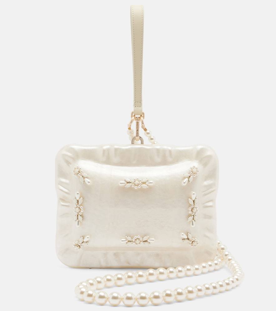 Simone Rocha Pillowcase faux pearl clutch - white - One Size