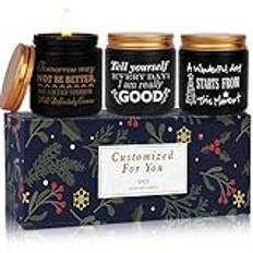 Stearinljus i glas, doftljus presenter för män jul adventskalender sojavax aromaterapi ljus presentset för avkoppling bad födelsedag alla hjärtans dag, ros lavendel vanilj, 3 x 109 g