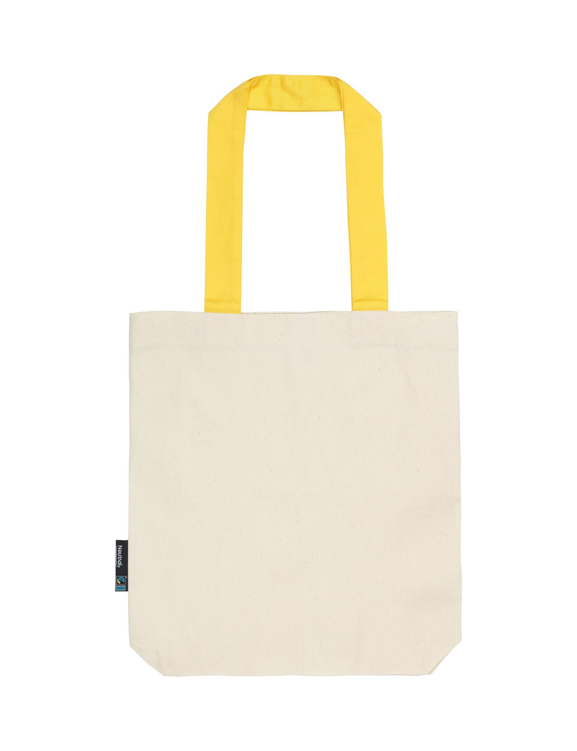 Fairtrade Organic Twill Bag with Contrast Handles - One Size / Yellow (One Size)