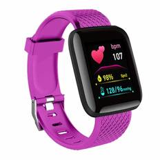Multifunktion Smart Klocka För Män Kvinnor Barn Meddelande Påminn Musik Kontroll Sport Steg Kalorier D13 Smartwatch Larm Klocka 116P Lus PURPLE