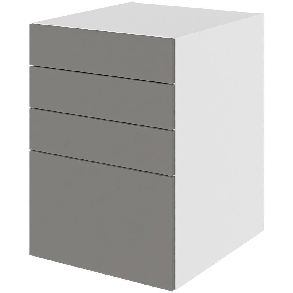 Multi-Living Køkken skuffeskab i Cibo Grigio 128 H: 70,4 cm D: 60,0 cm - 4 skuffer fuldtudtræk/softluk - Bredde: 50 cm.