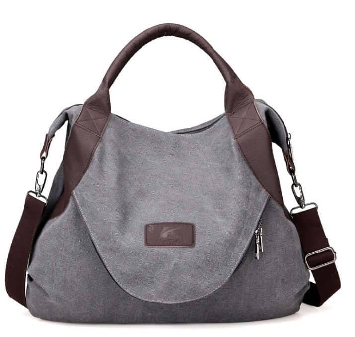 Handbags Women Minimalist Retro Vintage Canvas Bag - gray