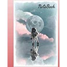 Watercolor Notebook Watercolor Galaxy Notebook Watercolor Astronaut Galaxy Watercolor Moon Notebook 8.5x11 inches