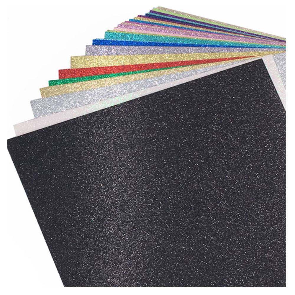 12" x 12" 300gsm/110Ib Square Colored Black Glitter Cardstock Card Paper for Crafts DIY Projects Birthday Wedding Decoration