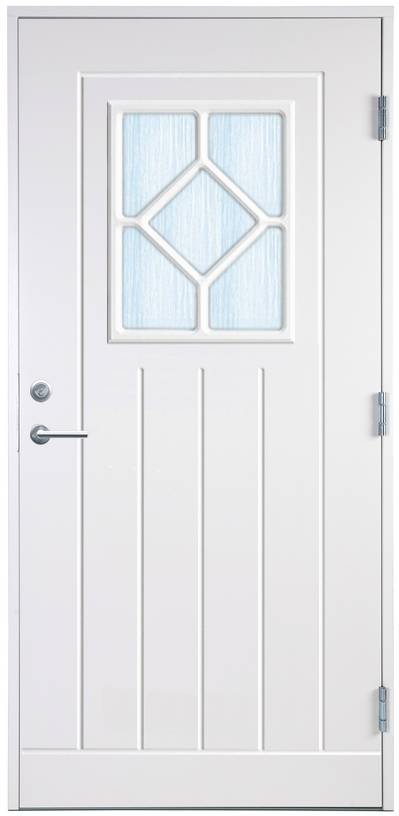 Ytterdörr Sala - enkeldörr 9x19 Högerhängd Klarglas Vit NCS S0502-Y