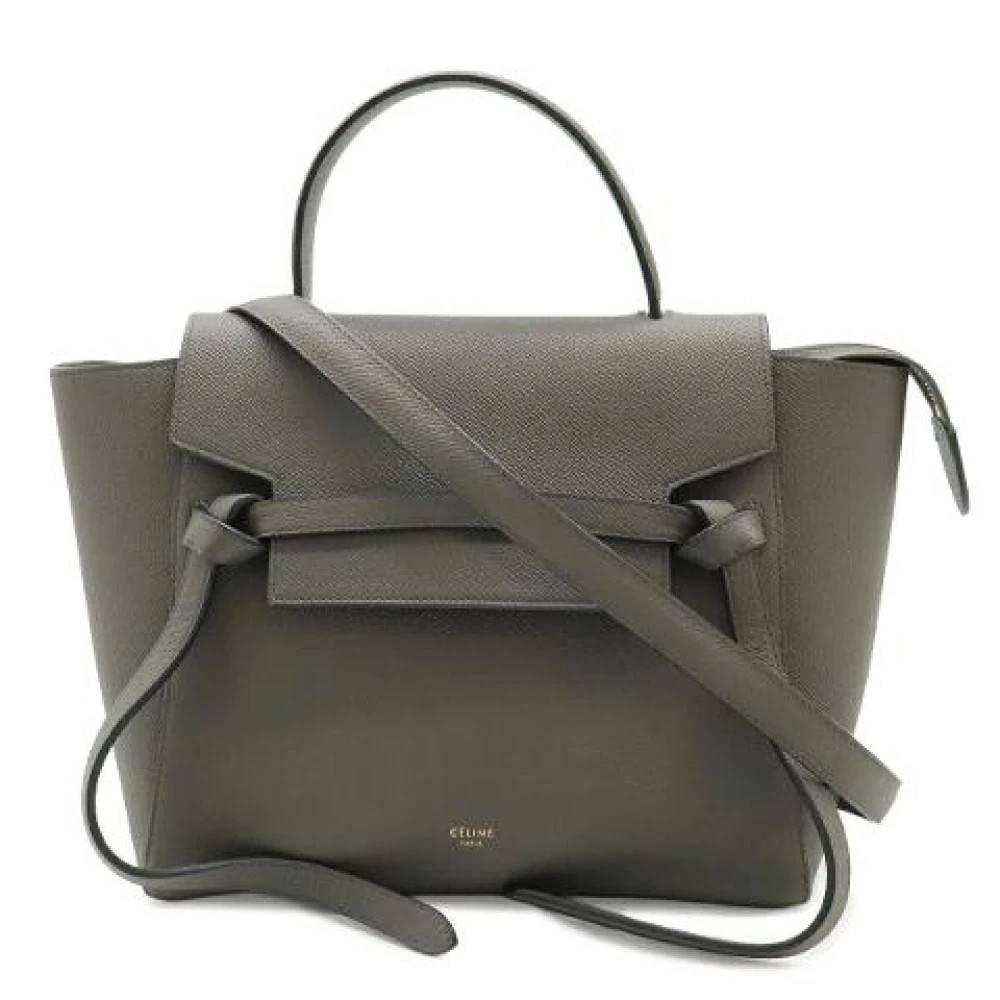 Celine Vintage Pre-owned Leather Belt Bag Micro 2Way Handbag - Vintage - Dame - Grå - ONE SIZE - Uld
