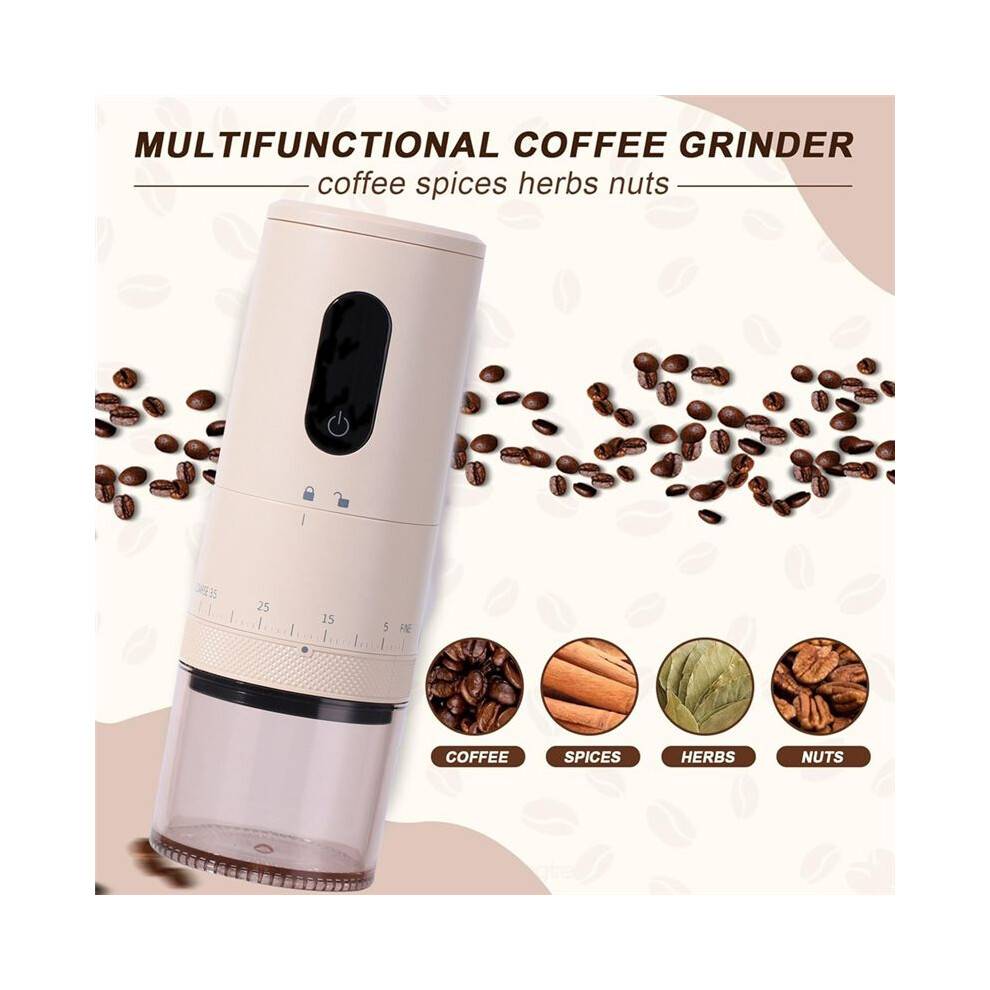 Portable Coffee Grinder Electric Burr Coffee Grinder with Adjustable Grind Settings for Traveling Camping Office B