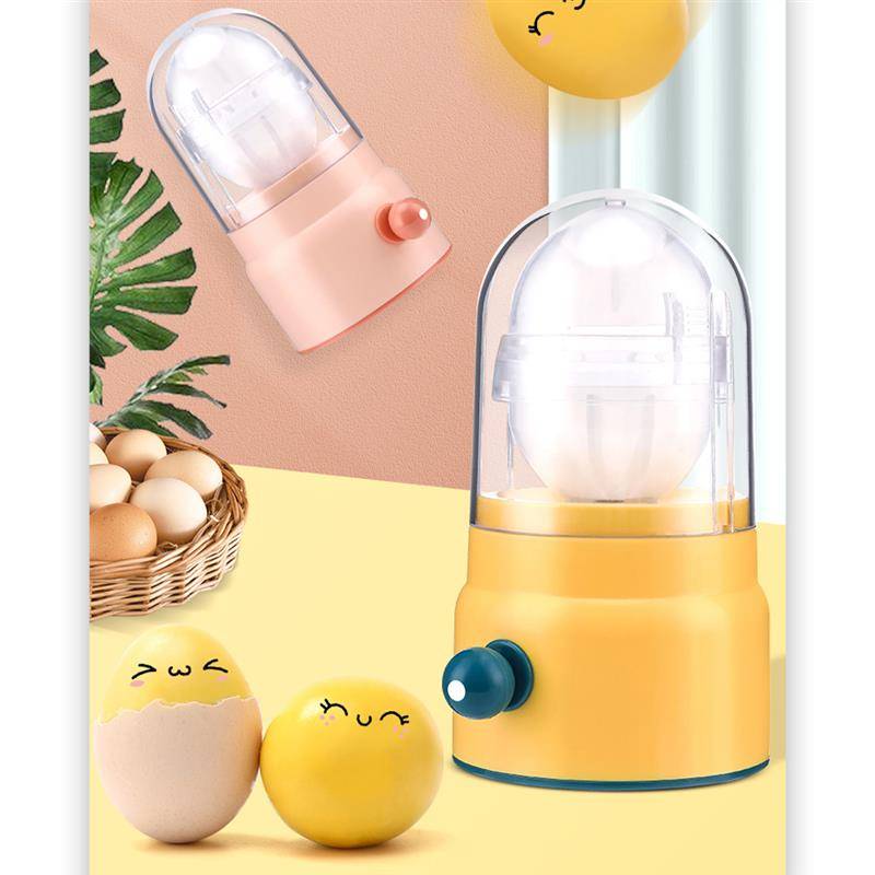 Äggförvrängare manuell äggdragning äggula protein blandad shaker bärbar frukost guldägg tvättbar mixer shaker verktyg - Rosa