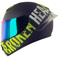 Broken Head Integralhelm BeProud Race Pro Carbon Grün + Grün Verspiegeltes & ...