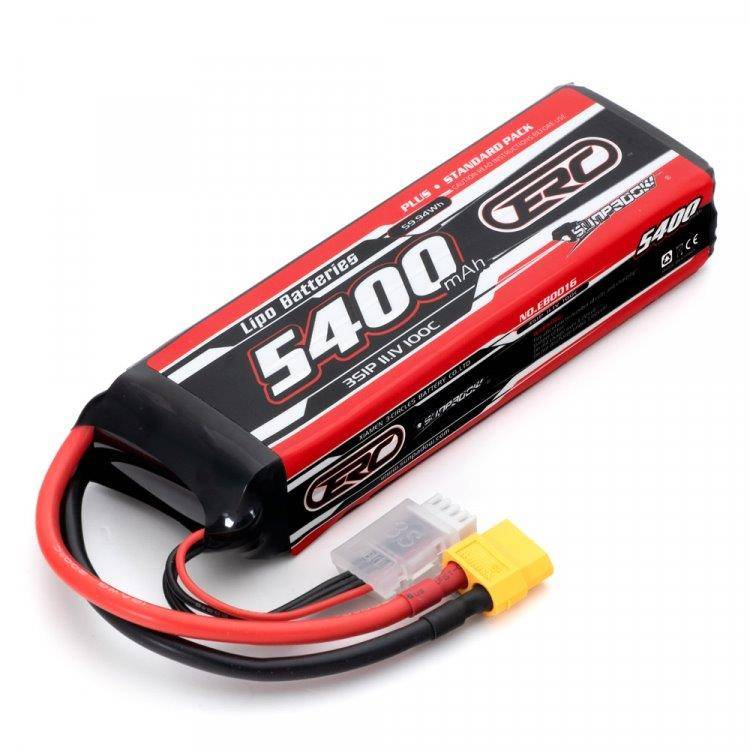 SUNPADOW Li-Po Batteri 3S 11,1V 5400mAh 100C XT60-Kontakt