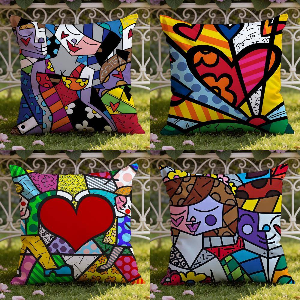 B-Britto Konstdesign Kuddfodral Hem & Bil Dubbelscen Kuddfodral: Vändbar för premiumkomfort