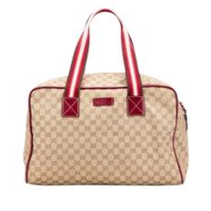 Gucci Vintage, Vintage , unisex, Beige, ONE SIZE, Pre-owned Canvas Weekend Bag