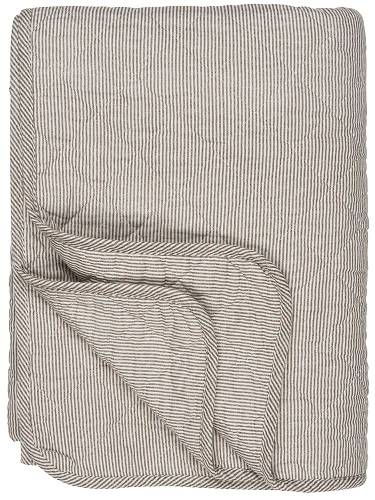 Ib Laursen Quilt hvid m/jordfarvede striber 130x180 cm..