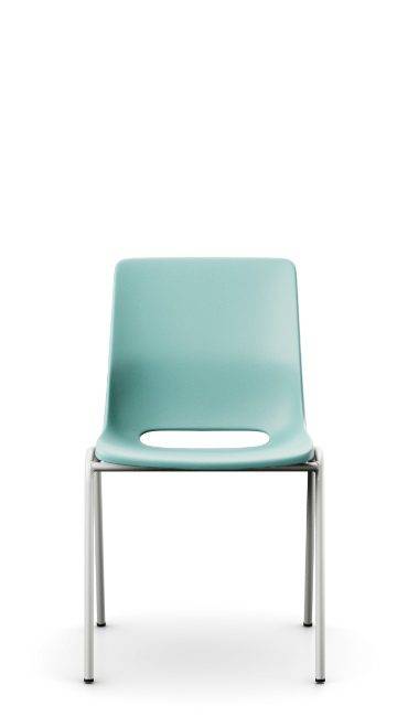 Profim Ana stabelbar kantinestol. Teal Blue Metalsølv.