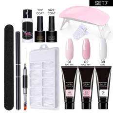 Negle Kit 150Ml Negleforlængelse Starter Sæt Med 15 Ml X 3 Farver Velegnet Til Begyndere