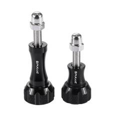 PULUZ CNC Aluminum Thumb Knob Stainless Bolt Nut Screw Set for GoPro Hero12 Black / Hero11 /10 /9 /8 /7 /6 /5, Insta360 Ace / Ace Pro, DJI Osmo Action 4 and Other Action Cameras, 2 Black Screws (Aluminum), 2 Gold Screws (Aluminum)..., 2 Black Screws (Aluminum) / Black