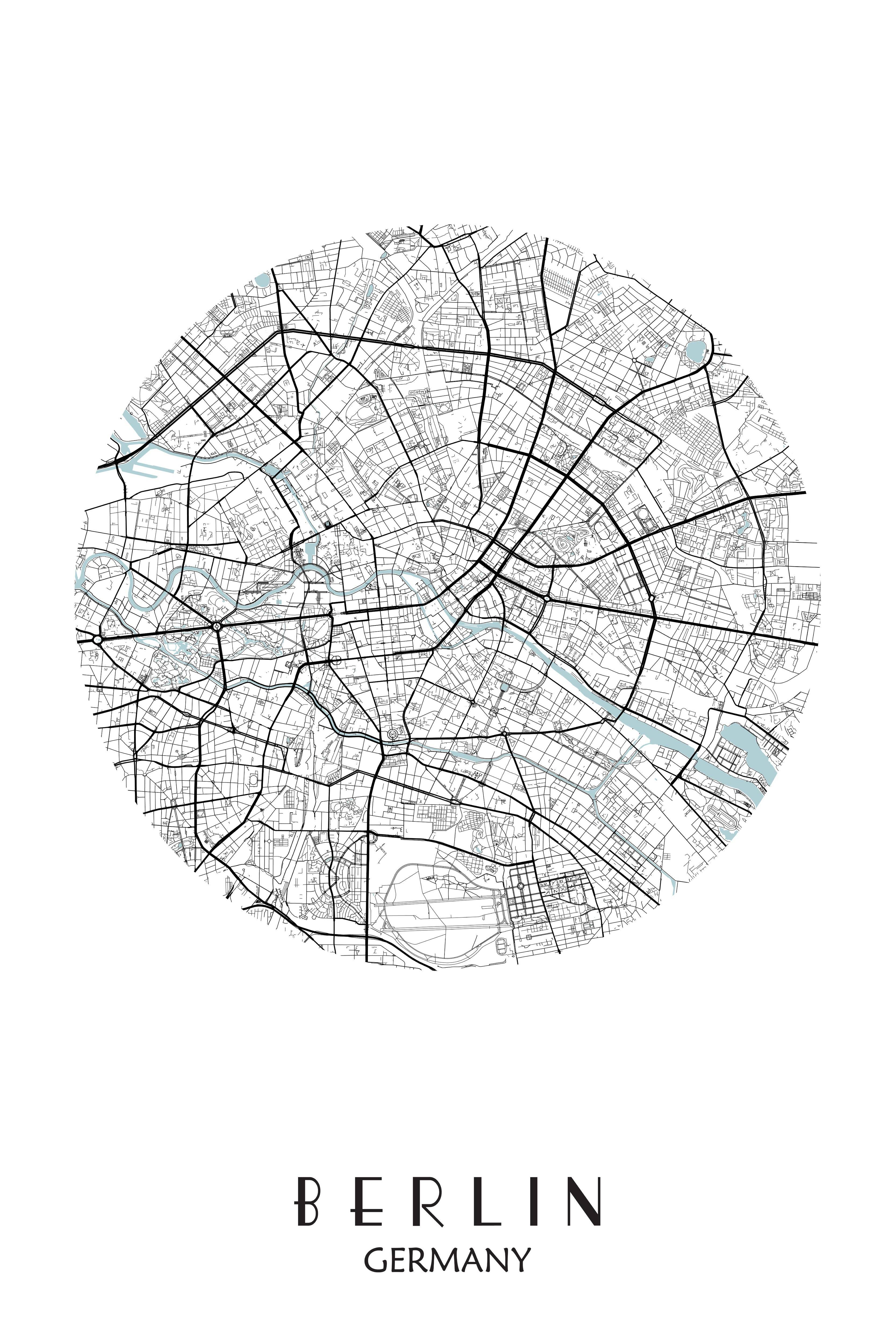 Berlin Round, Jpg City Map - 13x18 cm