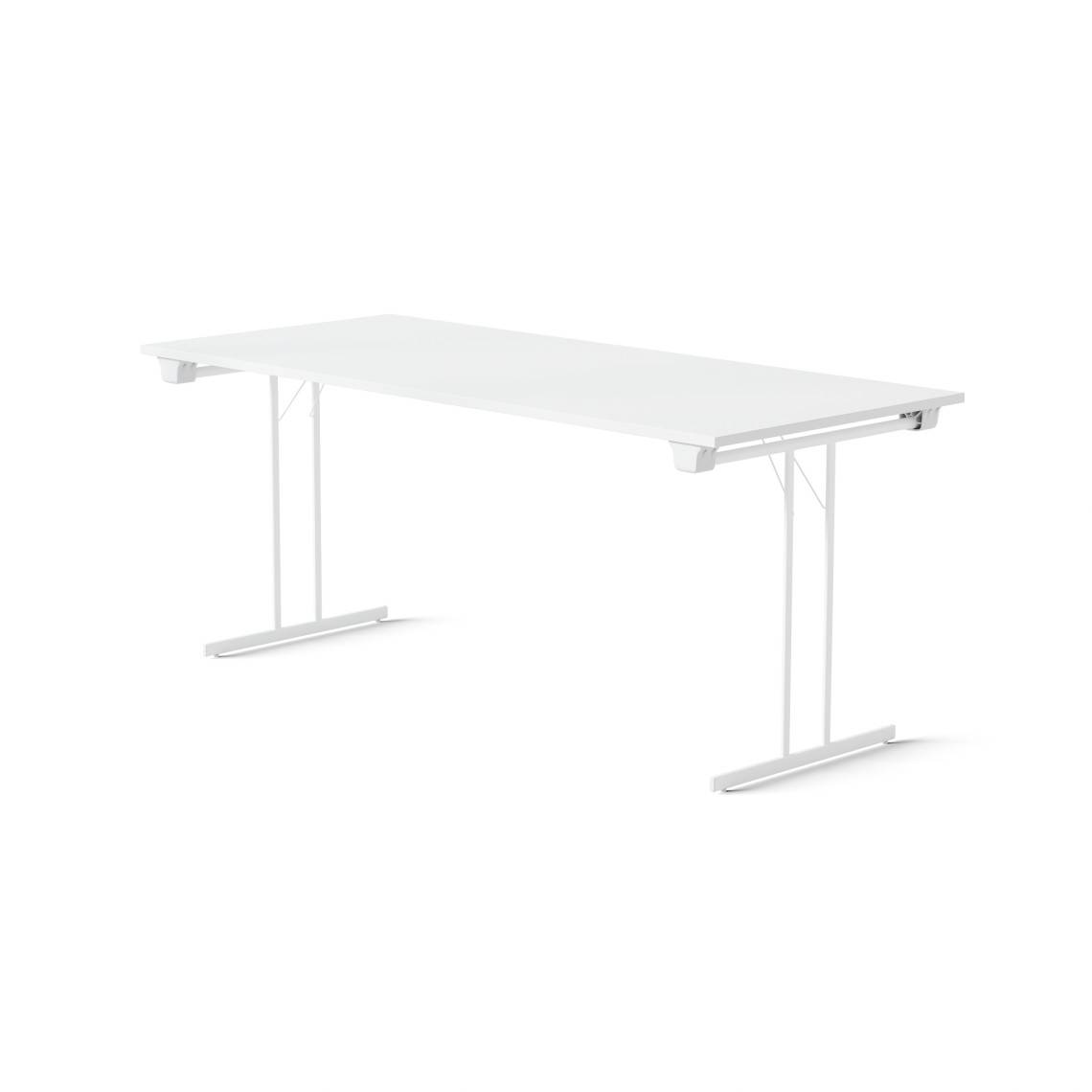 Klapbord Dinner Style, Størrelse 160 x 70 cm, Bordplade Hvid, Stativ Hvid