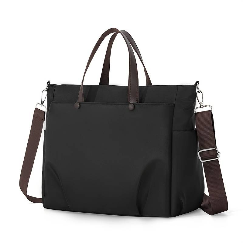 Ogehuafee Wo 's Lightweight Nylon Laptop Handbag - Large Capacity 15" Computer T, Detachable Strap & Multiple Pockets, Handbag For Office, Travel, (light Blue/beige/black), Cute Laptop Bag