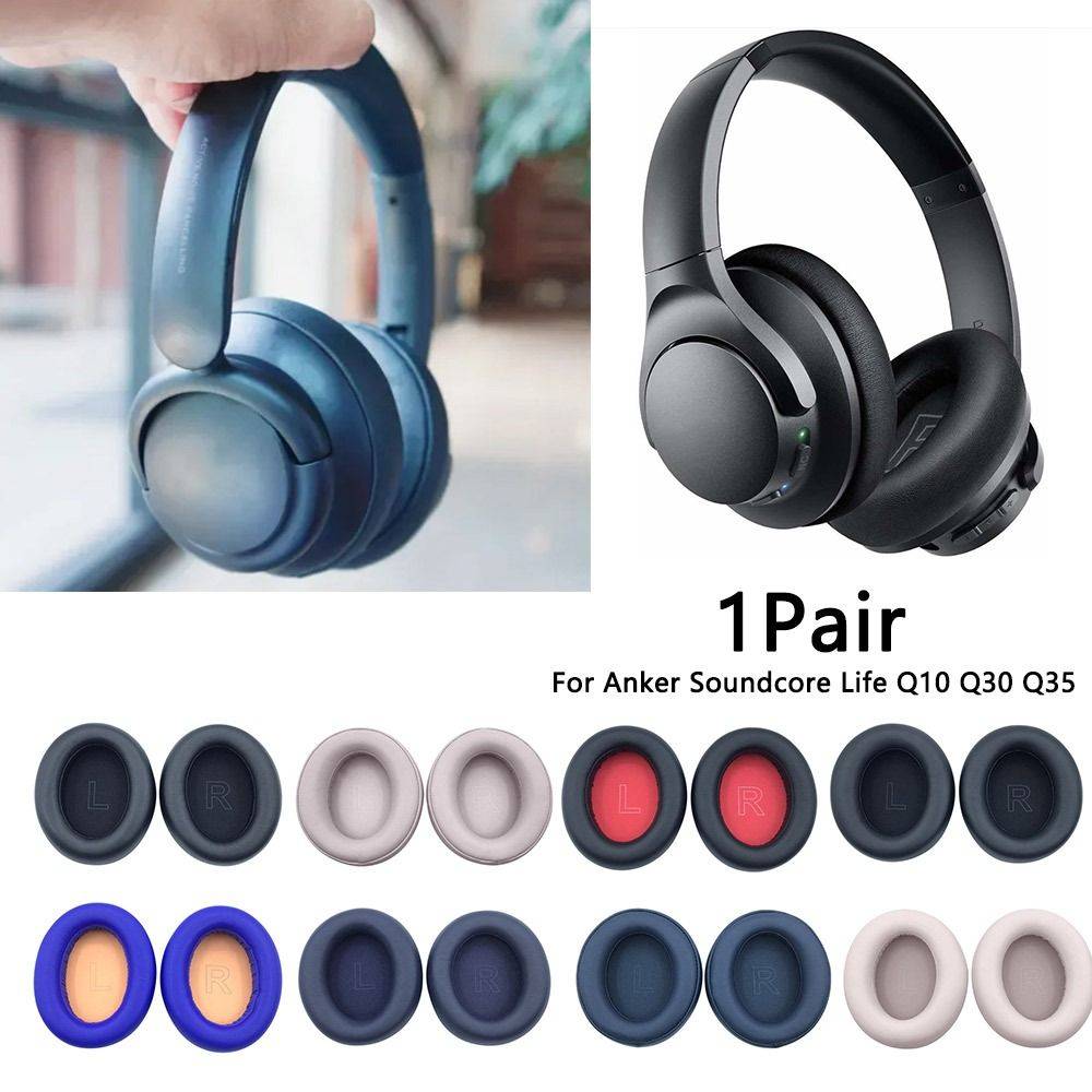 1Pair Replacement Earpads cushion for Anker Soundcore Life Q10 Q30 Q35 Headset Headphones Leather Earmuff Ear Cover Earcups
