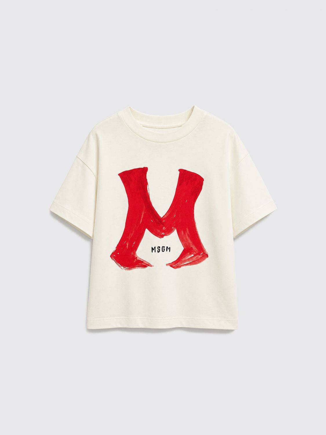 MSGM Kids Jungen-T-Shirt aus Baumwolle mit überschnittenen Schultern und Kontrastlogo - 6