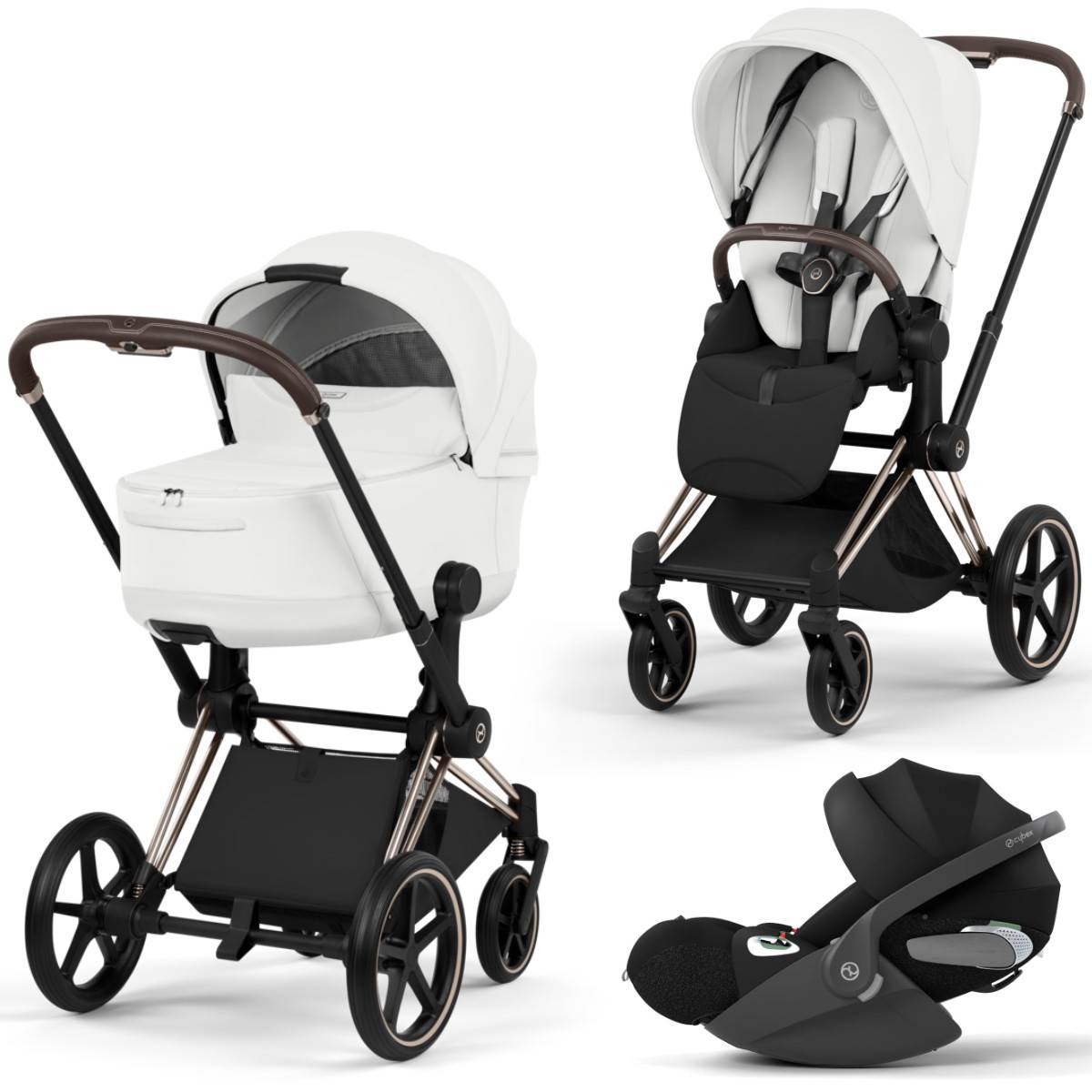 Cybex Priam 5 Style Stroller Set 3 in 1 incl. Cloud T i-Size Car Seat - Champagne Gold