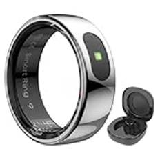 CRGANGZY Smart ring R08 Blod syre tryck hälsoövervakning 5 ATM vattentät hälso- och sömnmonitor med laddningsfodral sport fitness tracker för Xiaomi Samsungs telefon