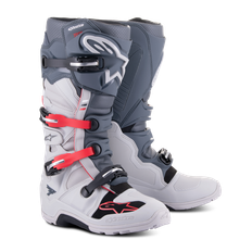 Alpinestars Tech 7 Enduro Endurostövlar Ljusgrå-Mörkgrå-Ljusröd 40,5