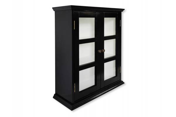 Mandø Væghængt Vitrineskab - 65,5x56x22 cm Sort/Hvid