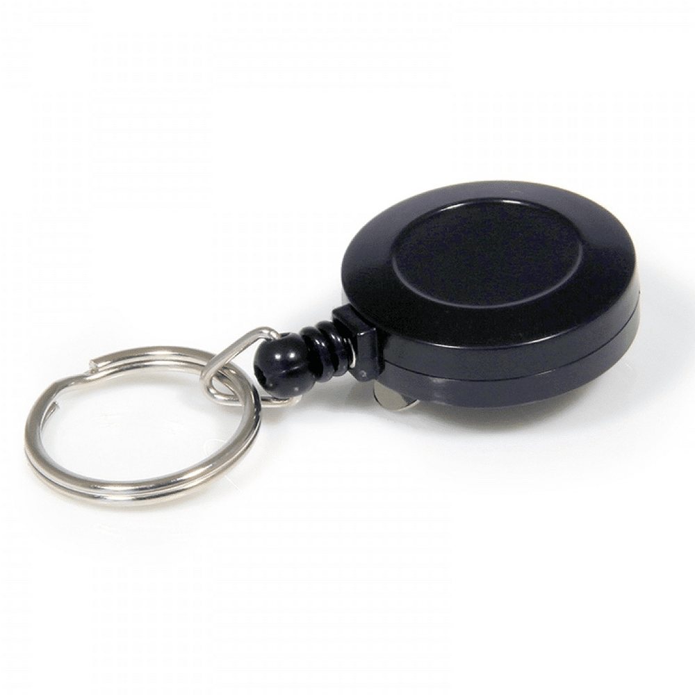 Utdragbar nyckelring med jojo och clips – Svart 30mm