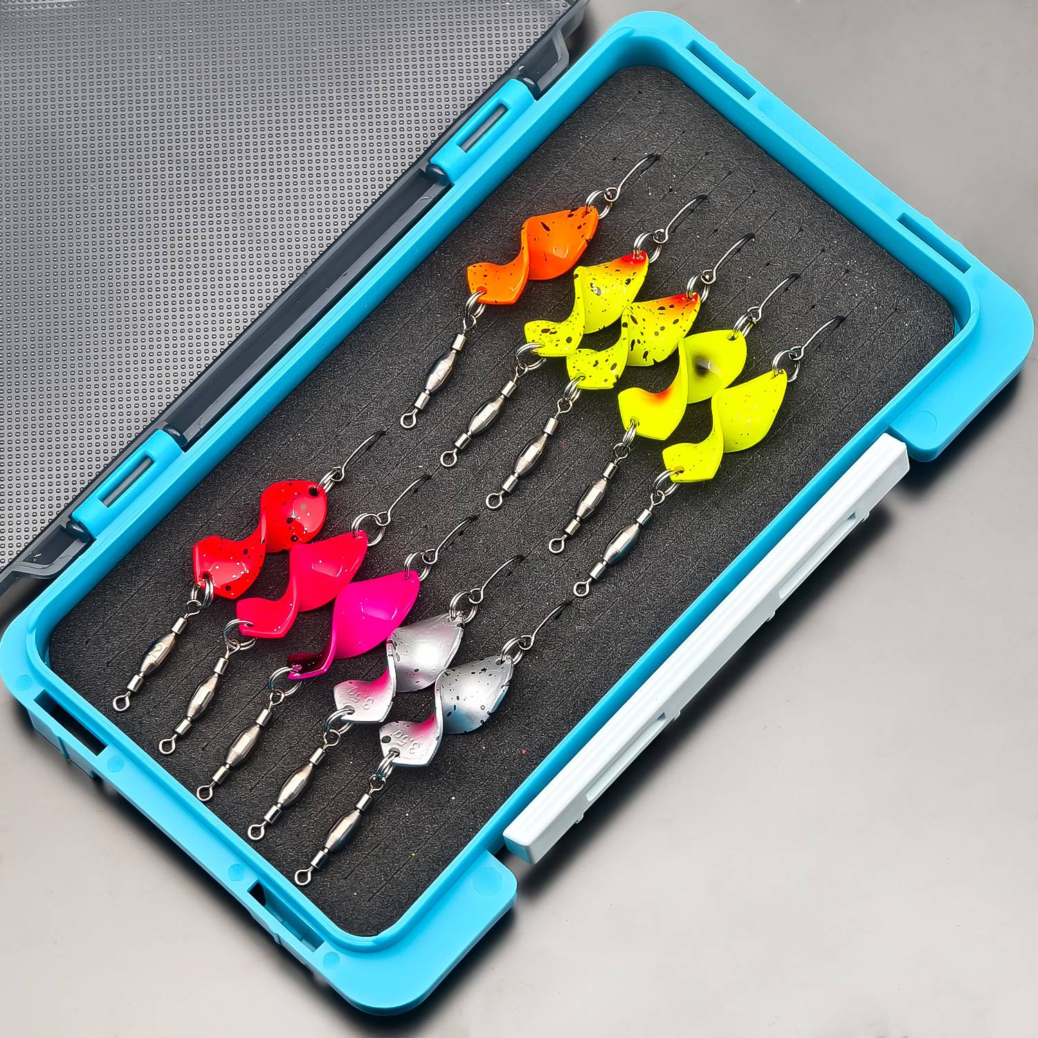 Anfs Spoons Trout Mega Twist 10pcs In Spoon Box, Trout Fishing Spoon Set Trout Bait, Trout Blinker Fishing Trout, Trout Spinner Set Trout
