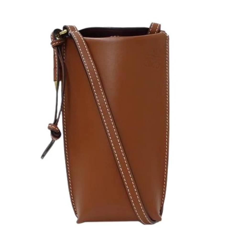 Loewe Pre-owned Pre-owned Læder Skuldertaske - Vintage - Dame - Brun - ONE SIZE - Uld