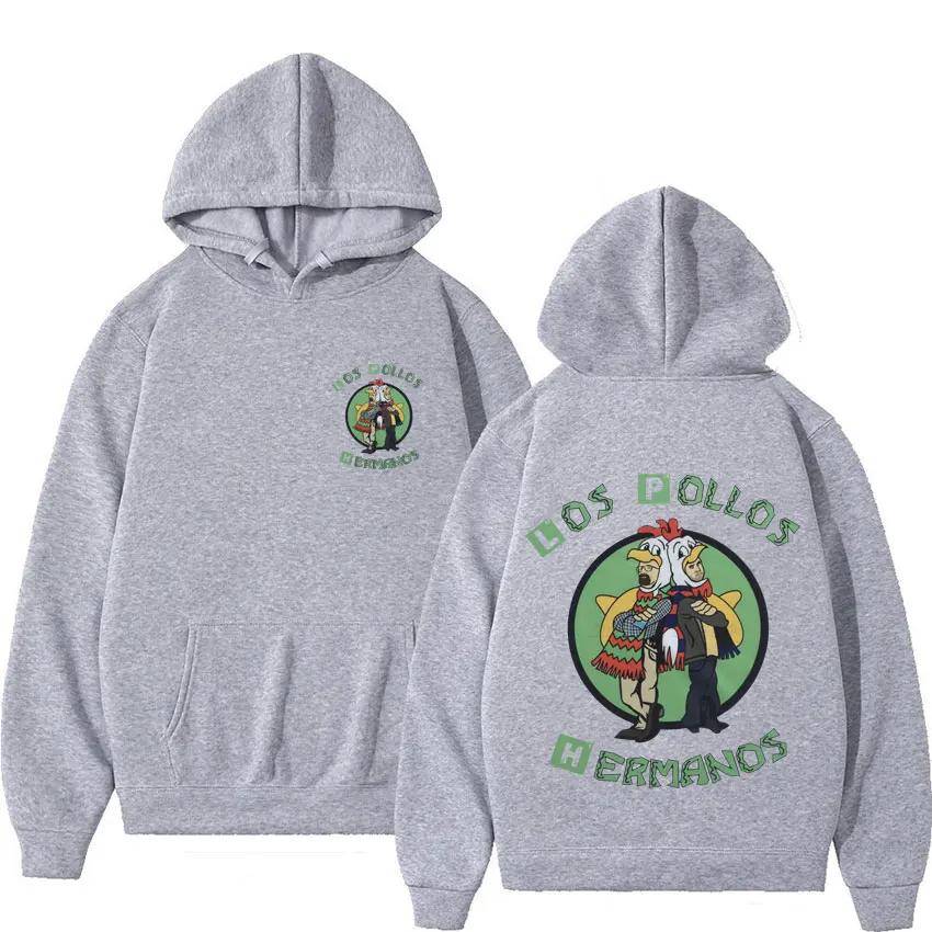 Rolig Kycklingbröderna Herr Hip Hop Y2K LOS POLLOS Hermanos Breaking Bad Höst vinter Tryck Huvtröjor cm black