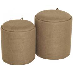 Nordic Furniture Group - Maiko Sittpuff/Sidobord 2-pack Brun