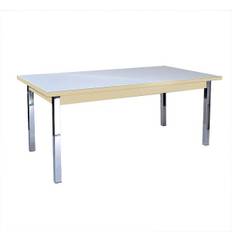 Nordic spisebord Hvid melamin og eg kant 90x180 cm.