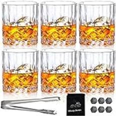 Whiskyglas set med 6 vintage whiskyglas glas 300 ml kristallglas koppar dricksglas Scotch Bourbon konjak rom cocktail hem bar fest