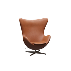 Arne Jacobsen Ægget - Stof/læder - Grace læder / Med returdrej / Med fodskammel