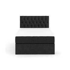 Box Bed Boxy Svart/Grå - 120x200 cm Enkelsäng med förvaring Svart Drömvik