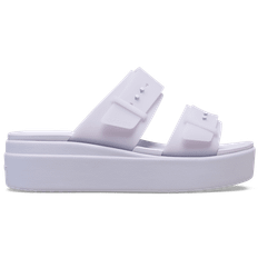 Crocs women Brooklyn Buckle Frosted Low Sandals Purple Moon 39
