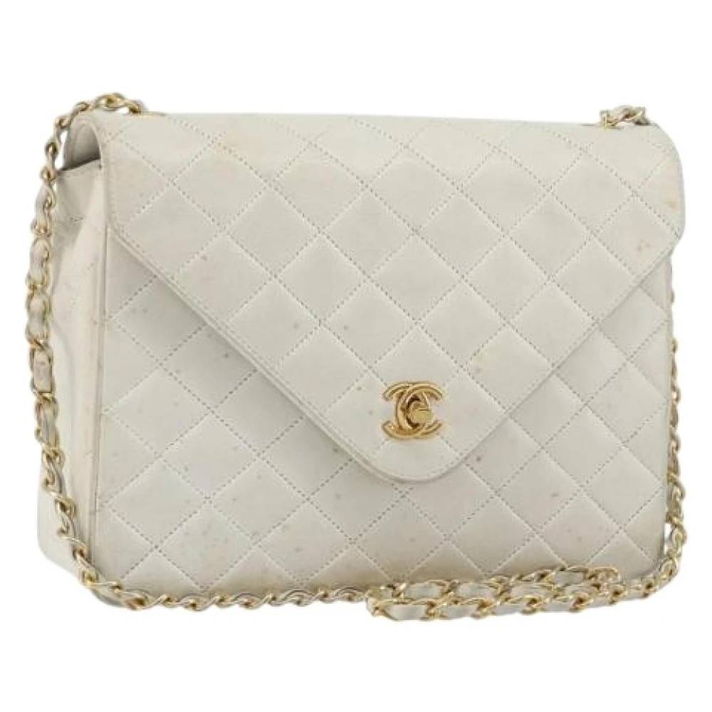 Chanel Vintage Pre-owned Vintage Skuldertaske - Vintage - Dame - Hvid - ONE SIZE - Uld
