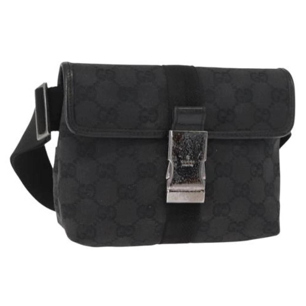 Gucci Vintage Pre-owned Canvas Crossbody Taske - Vintage - Dame - Sort - ONE SIZE -